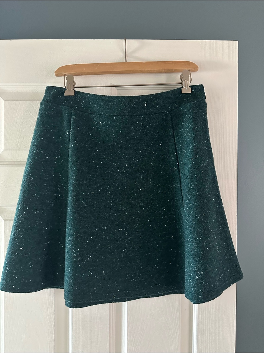 LOFT Teal Speckled Skater Skirt